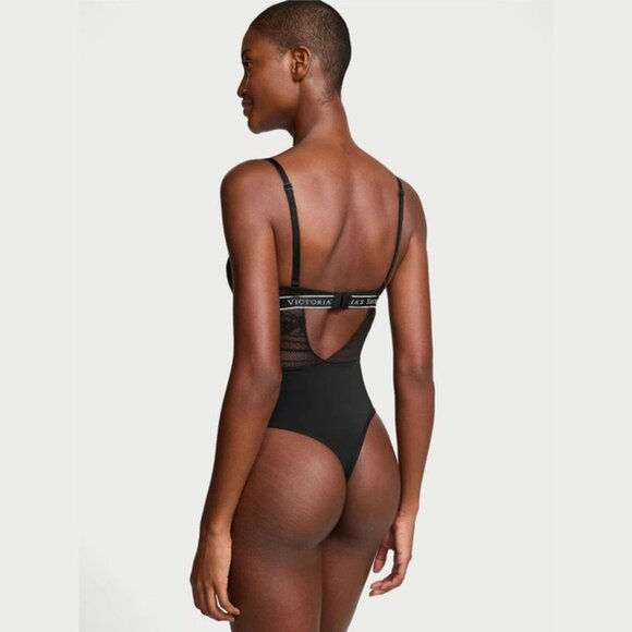 New! Victoria’s Secret Black Floral Lace One Piece Swimsuit Size XS 41829 - Picture 3 of 12